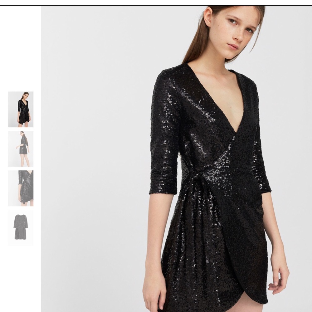 Sequined black dress.